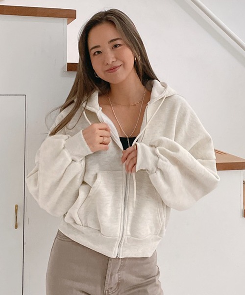 Vicente（ヴィセンテ）の「Brushed back sweat setup（セットアップ・レディース・ブラック/アイボリー・FREE）」の15枚目の写真