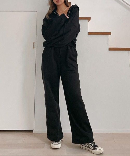 Vicente（ヴィセンテ）の「Brushed back sweat setup（セットアップ・レディース・ブラック/アイボリー・FREE）」の7枚目の写真