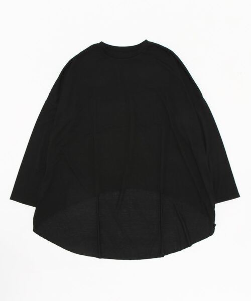 STYLEBLOCK(スタイルブロック)の「ベア天テールカットオーバーロンT(Tシャツ/カットソー・レディース・ブラック/オフホワイト/ブラウン・M)」の5枚目の写真