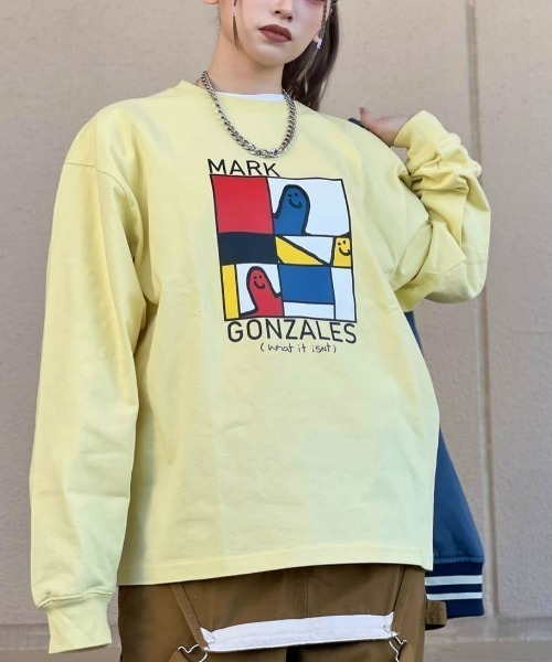 (What it isNt)ART BY MARKGONZALES(ワットイットイズント)の「【(What it isNt)】イラストロンT(Tシャツ/カットソー・メンズ・ホワイト/グリーン/ブラック/サックスブルー/イエロー/グレー・L/M/XL/S)」の1枚目の写真
