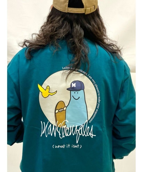 (What it isNt)ART BY MARKGONZALES(ワットイットイズント)の「【(What it isNt)】イラストロンT(Tシャツ/カットソー・メンズ・ホワイト/グリーン/ブラック/サックスブルー/イエロー/グレー・L/M/XL/S)」の5枚目の写真