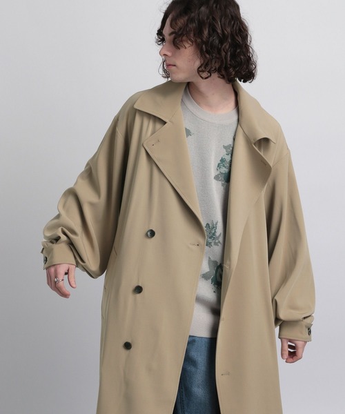 ES:S ベージュ ダブルブレスト トレンチコート 2サイズ ES:S ベージュ ダブルブレスト トレンチコート 2サイズ ES:S Trench