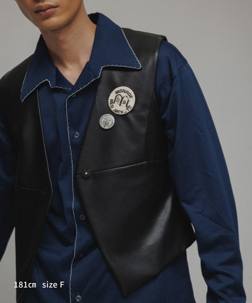 M TO R（ムウトアール）の「［TOPS］FAUX LEATHER CROPPED DESIGN VEST（ベスト・レディース・ブラック・FREE）」の22枚目の写真