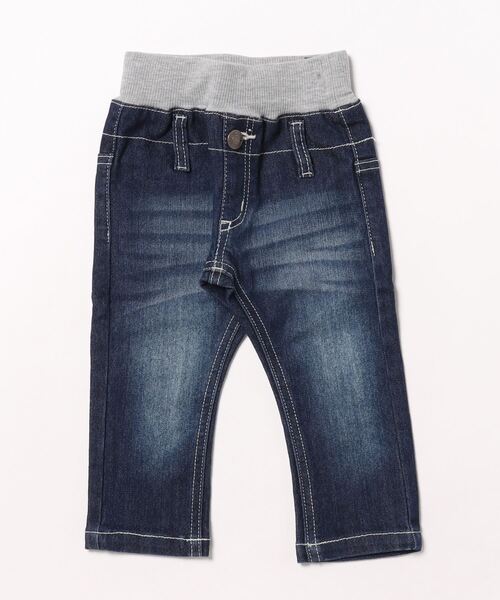 RUGGEDWORKS(ラゲッドワークス)の「ウエストリブロングパンツ(デニムパンツ・キッズ・ネイビー/ホワイト/ライトブルー/ブラック・80cm/100cm/95cm/90cm)」の4枚目の写真
