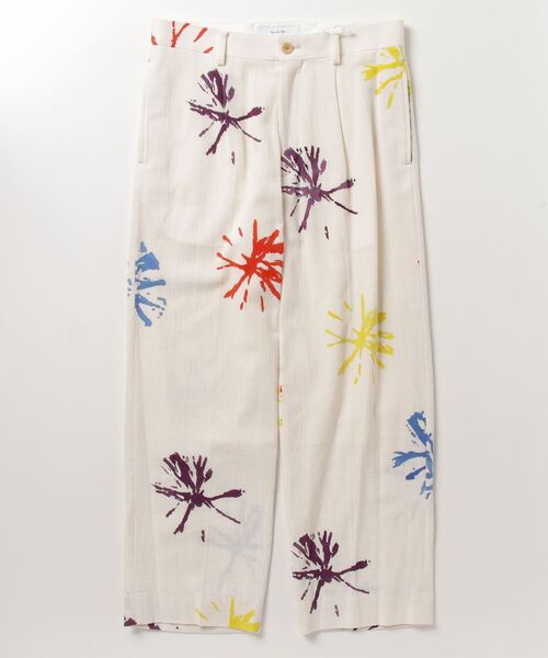 SASQUATCHfabrix.(サスクワァッチファブリックス)の「【Sasquatchfabrix./ サスクワァッチファブリックス】FLOWER DYES SLACKS(スラックス・メンズ・オフホワイト・M)」の1枚目の写真