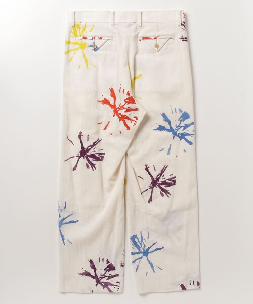 SASQUATCHfabrix.(サスクワァッチファブリックス)の「【Sasquatchfabrix./ サスクワァッチファブリックス】FLOWER DYES SLACKS(スラックス・メンズ・オフホワイト・M)」の2枚目の写真