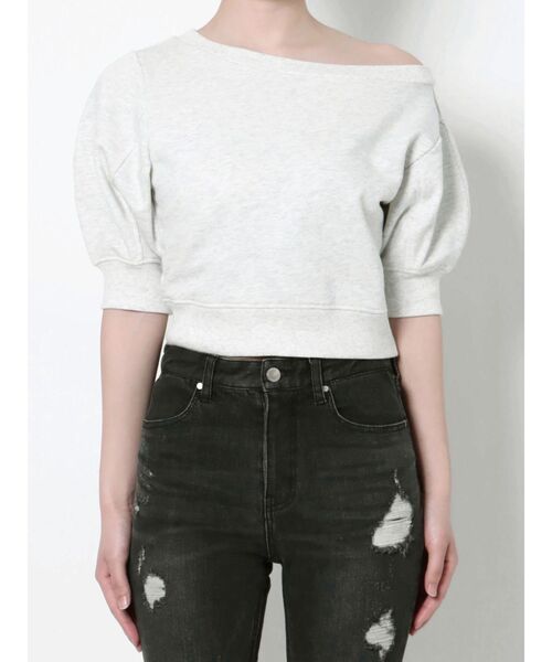 RESEXXY(リゼクシー)の「ミニ裏毛クロップドトップス【セットアップ着用可能】(スウェット・レディース・ブラック/ホワイト/グレー・FREE)」の14枚目の写真