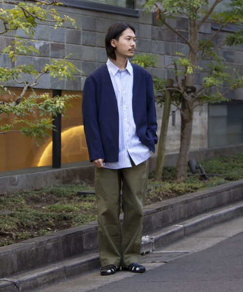 GLOSTER(グロスター)の「【GLOSTER/グロスター】ボタンレス ノーカラージャケット(ノーカラージャケット・メンズ・チャコールグレー/ベージュ/ネイビー・S/M/L)」の10枚目の写真