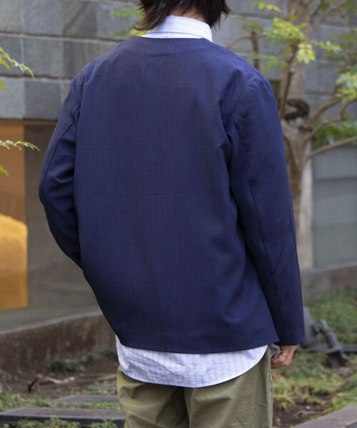 GLOSTER(グロスター)の「【GLOSTER/グロスター】ボタンレス ノーカラージャケット(ノーカラージャケット・メンズ・チャコールグレー/ベージュ/ネイビー・S/M/L)」の11枚目の写真