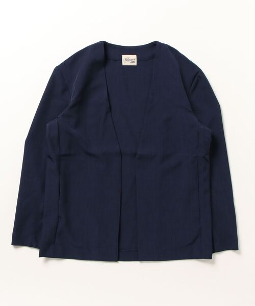 GLOSTER(グロスター)の「【GLOSTER/グロスター】ボタンレス ノーカラージャケット(ノーカラージャケット・メンズ・チャコールグレー/ベージュ/ネイビー・S/M/L)」の4枚目の写真