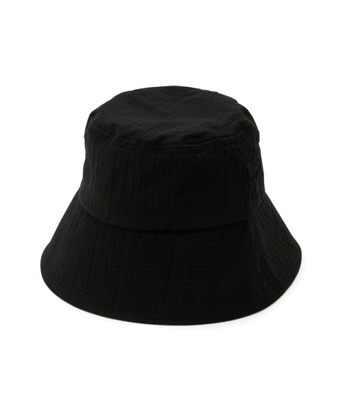 VIS(ビス)の「【UVカット・抗菌防臭】ワッシャーダウンブリムバケットハット(ハット・レディース・ブラック/オフホワイト・FREE)」の9枚目の写真