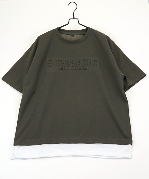 Burner(バーナー)の「【GROOVY STORE】ジョーゼットフェィクレイヤードビッグTシャツ(Tシャツ/カットソー・メンズ・ブラック/ライトグレー/C/その他2/その他1/ダークグリーン/その他3/A/B・L/LL/M)」の1枚目の写真