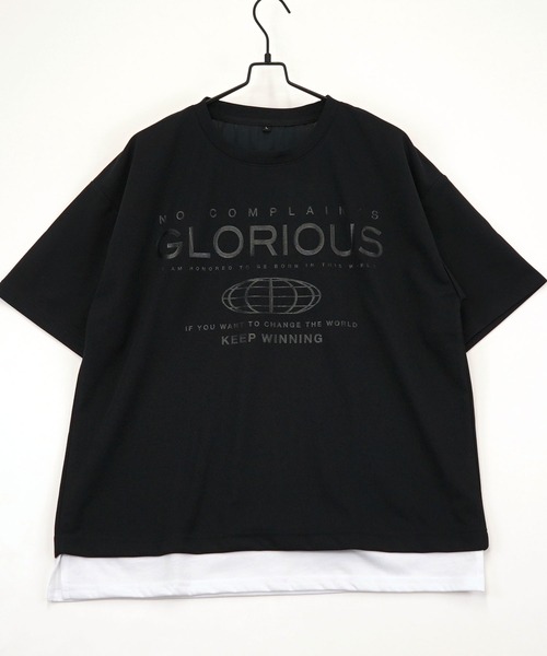 Burner(バーナー)の「【GROOVY STORE】ジョーゼットフェィクレイヤードビッグTシャツ(Tシャツ/カットソー・メンズ・ブラック/ライトグレー/C/その他2/その他1/ダークグリーン/その他3/A/B・L/LL/M)」の7枚目の写真