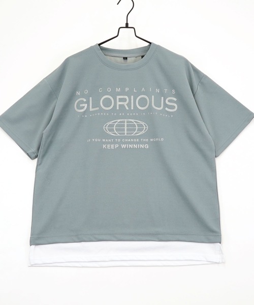 Burner(バーナー)の「【GROOVY STORE】ジョーゼットフェィクレイヤードビッグTシャツ(Tシャツ/カットソー・メンズ・ブラック/ライトグレー/C/その他2/その他1/ダークグリーン/その他3/A/B・L/LL/M)」の9枚目の写真