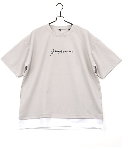 Burner(バーナー)の「【GROOVY STORE】ジョーゼットフェィクレイヤードビッグTシャツ(Tシャツ/カットソー・メンズ・ブラック/ライトグレー/C/その他2/その他1/ダークグリーン/その他3/A/B・L/LL/M)」の3枚目の写真