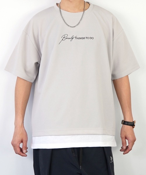 Burner(バーナー)の「【GROOVY STORE】ジョーゼットフェィクレイヤードビッグTシャツ(Tシャツ/カットソー・メンズ・ブラック/ライトグレー/C/その他2/その他1/ダークグリーン/その他3/A/B・L/LL/M)」の13枚目の写真