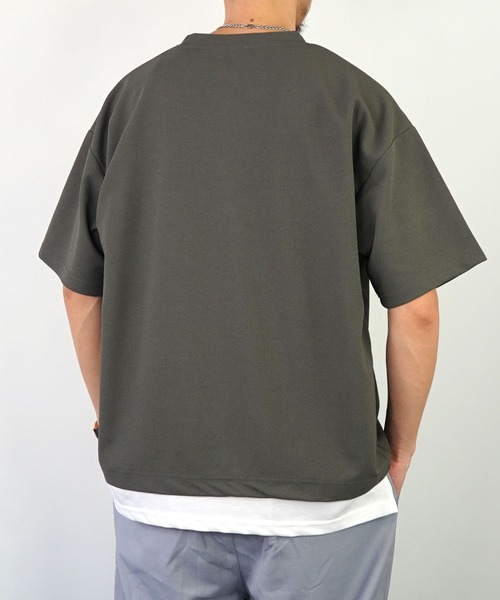 Burner(バーナー)の「【GROOVY STORE】ジョーゼットフェィクレイヤードビッグTシャツ(Tシャツ/カットソー・メンズ・ブラック/ライトグレー/C/その他2/その他1/ダークグリーン/その他3/A/B・L/LL/M)」の14枚目の写真