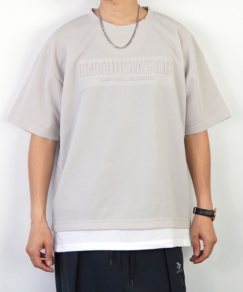 Burner(バーナー)の「【GROOVY STORE】ジョーゼットフェィクレイヤードビッグTシャツ(Tシャツ/カットソー・メンズ・ブラック/ライトグレー/C/その他2/その他1/ダークグリーン/その他3/A/B・L/LL/M)」の15枚目の写真