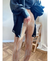ストライプ柄プリーツパンツ
