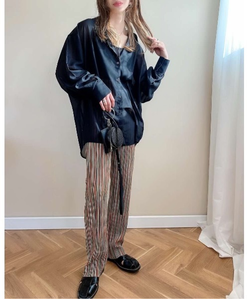 ストライプワイドパンツ TANG | BOTTOMS | | CHAHORU
