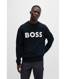 ラバープリントBOSSロゴ リラックスフィット コットンテリー スウェットシャツ