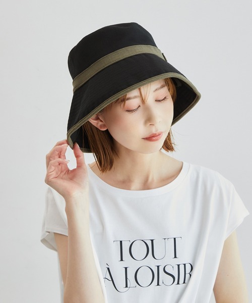 ROPE' PICNIC(ロペピクニック)の「遮光・ウォッシャブル/麻調ワイドブリムダウンハット(ハット・レディース・ブラック/ベージュ・FREE)」の12枚目の写真