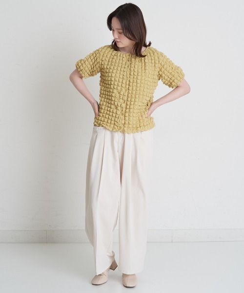 A de a.v.v（アードアー・ヴェ・ヴェ）の「ポコポコボリューム袖プルオーバー（Tシャツ/カットソー・レディース・イエロー/アイボリー/ブラック・39）」の14枚目の写真