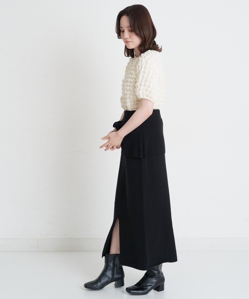 A de a.v.v（アードアー・ヴェ・ヴェ）の「ポコポコボリューム袖プルオーバー（Tシャツ/カットソー・レディース・イエロー/アイボリー/ブラック・39）」の20枚目の写真