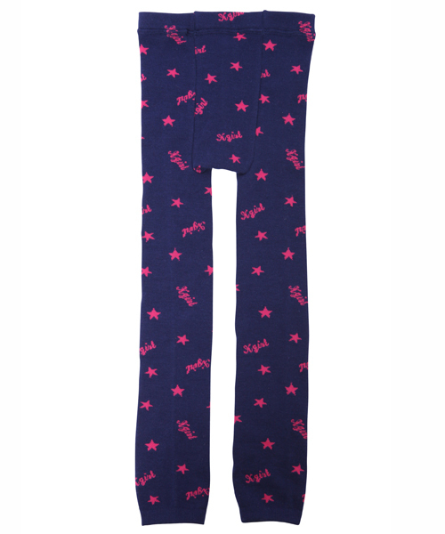 X-girl Stages（エックスガールステージス）の「KNIT LEGGINGS LOGO & STAR（4T～7T）（レギンス/スパッツ・キッズ・ブラック/ネイビー・MEDIUM/LARGE）」の3枚目の写真