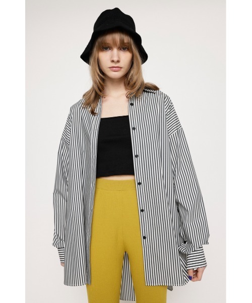 SLY（スライ）の「LOOSE OVER ARMSLIT STRIPE SH ルーズ オーバーサイズ アームスリット ストライプ シャツ ビッグサイズ（シャツ/ブラウス・レディース・ブルー系その他/ブラック系その他2・FREE）」の5枚目の写真