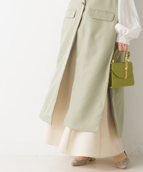 OMNES(オムネス)の「エステルリネンライクロングフレアスカート(スカート・レディース・ブラック/カーキ/アイボリー/グレイッシュベージュ・FREE)」の16枚目の写真