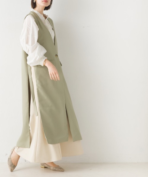 OMNES(オムネス)の「エステルリネンライクロングフレアスカート(スカート・レディース・ブラック/カーキ/アイボリー/グレイッシュベージュ・FREE)」の17枚目の写真