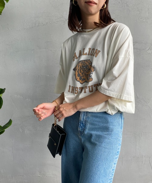 REMI RELIEF（レミレリーフ）の「[REMI RELIEF/レミレリーフ] 別注 MALION INSTITUTE SP加工プリントTシャツ（Tシャツ/カットソー・レディース・オフホワイト・M）」の4枚目の写真