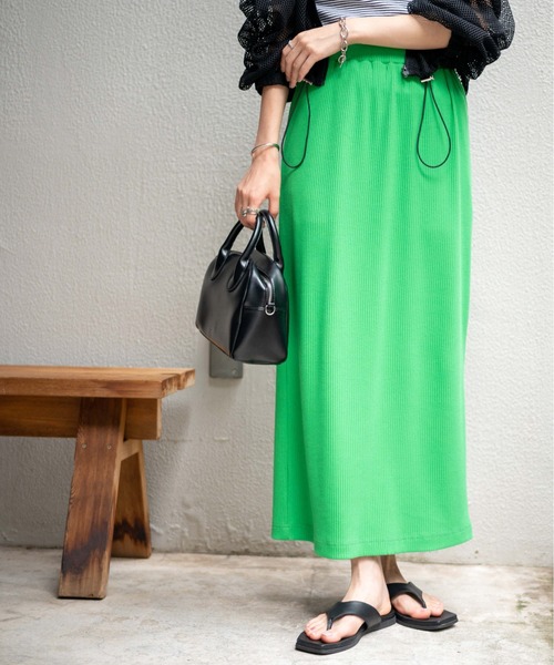 WEGO（ウィゴー）の「WEGO/カラーリブイージーロングスカート（スカート・レディース・グリーン/オレンジ/ブラック/レッド/ブルー・FREE）」の22枚目の写真