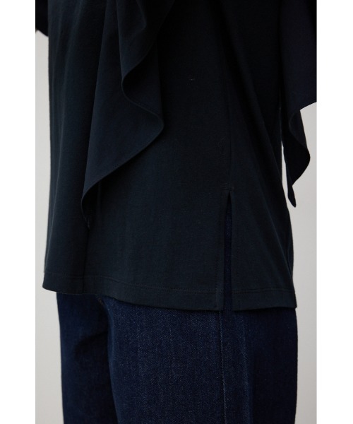 AZUL by moussy（アズールバイマウジー）の「SIDE RUFFLE ASYMMETRY TOPS/サイドラッフルアシンメトリートップス（Tシャツ/カットソー・レディース・ライトブルー/ブラック/オフホワイト・SMALL/MEDIUM）」の12枚目の写真
