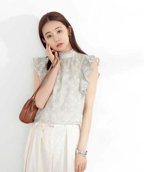 N.（N. Natural Beauty Basic）（エヌエヌナチュラルビューティーベーシック）の「◆ハイネックレースブラウス（シャツ/ブラウス・レディース・ブラック/ライトグリーン・MEDIUM）」の19枚目の写真