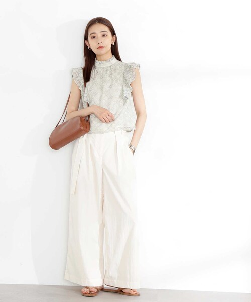 N.（N. Natural Beauty Basic）（エヌエヌナチュラルビューティーベーシック）の「◆ハイネックレースブラウス（シャツ/ブラウス・レディース・ブラック/ライトグリーン・MEDIUM）」の21枚目の写真