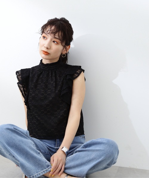 N.（N. Natural Beauty Basic）（エヌエヌナチュラルビューティーベーシック）の「◆ハイネックレースブラウス（シャツ/ブラウス・レディース・ブラック/ライトグリーン・MEDIUM）」の17枚目の写真