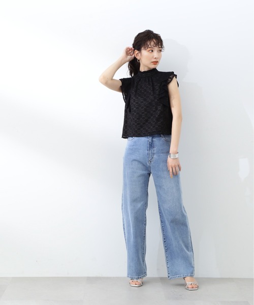 N.（N. Natural Beauty Basic）（エヌエヌナチュラルビューティーベーシック）の「◆ハイネックレースブラウス（シャツ/ブラウス・レディース・ブラック/ライトグリーン・MEDIUM）」の13枚目の写真