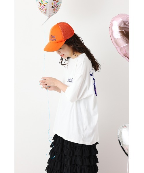 RODEO CROWNS WIDE BOWL(ロデオクラウンズワイドボウル)の「LIMITED BIG FACE Tシャツ(Tシャツ/カットソー・レディース・ブラック/オフホワイト・FREE)」の7枚目の写真