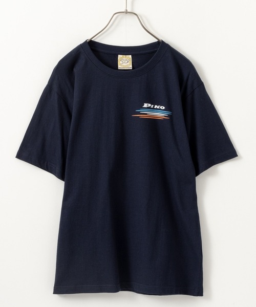 Mac-House（マックハウス）の「PIKO ピコ プリントTシャツ サンセット柄（Tシャツ/カットソー・メンズ・ホワイト/サックスブルー/ネイビー・M/L/XL）」の6枚目の写真