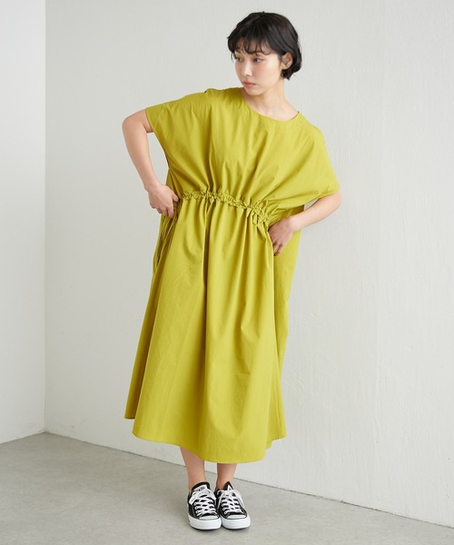 ハワイアンシャーリングワンピース Cotton Jacquard Lily Print Shirring Dress | Pasand by ne