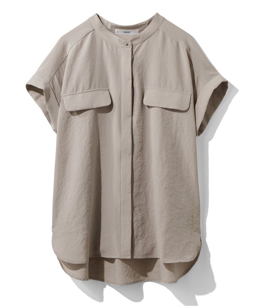 IEDIT（イディット）の「ＩＥＤＩＴ　スマートに決まる比翼仕立てのスタンドカラーブラウス（シャツ/ブラウス・レディース・ホワイト/ネイビー/グレイッシュベージュ・MEDIUM/LARGE/X-LARGE/XX-LARGE/SMALL/XXX-LARGE）」の18枚目の写真