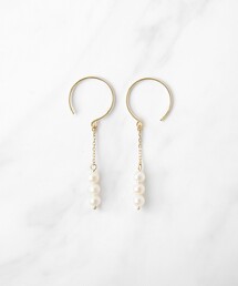FRILL PEARL SWING PIERCED EARRINGS K10ゴールド 淡水パールピアス