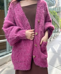 ボリュームカラーニットカーディガン