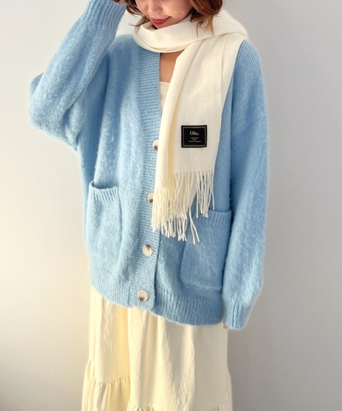 Olu.（オルドット）の「ボリュームカラーニットカーディガン（カーディガン/ボレロ・レディース・グリーン/ベージュ系その他/ライトグレー/ライトブルー/パープル・FREE）」の18枚目の写真
