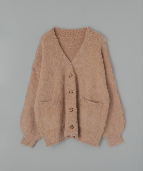 Olu.（オルドット）の「ボリュームカラーニットカーディガン（カーディガン/ボレロ・レディース・グリーン/ベージュ系その他/ライトグレー/ライトブルー/パープル・FREE）」の8枚目の写真