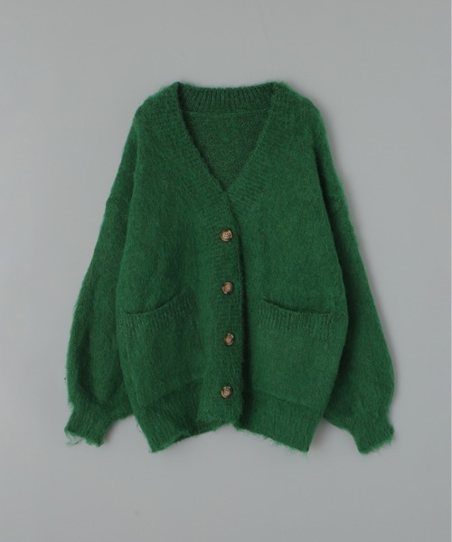 Olu.（オルドット）の「ボリュームカラーニットカーディガン（カーディガン/ボレロ・レディース・グリーン/ベージュ系その他/ライトグレー/ライトブルー/パープル・FREE）」の12枚目の写真