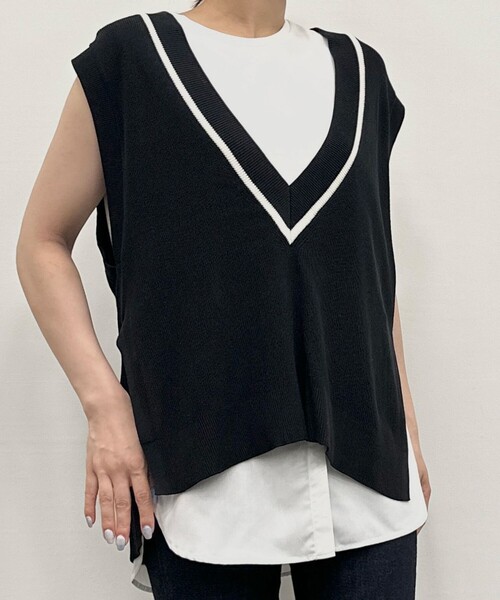 UNFILO(アンフィーロ)の「レイヤードインナー(Tシャツ/カットソー・レディース・ホワイト系1/ホワイト系・LARGE/MEDIUM/SMALL)」の1枚目の写真