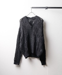 Mag.（マグ）の「【Bling leads】レース編みＶネックニットカーディガン（カーディガン/ボレロ）」